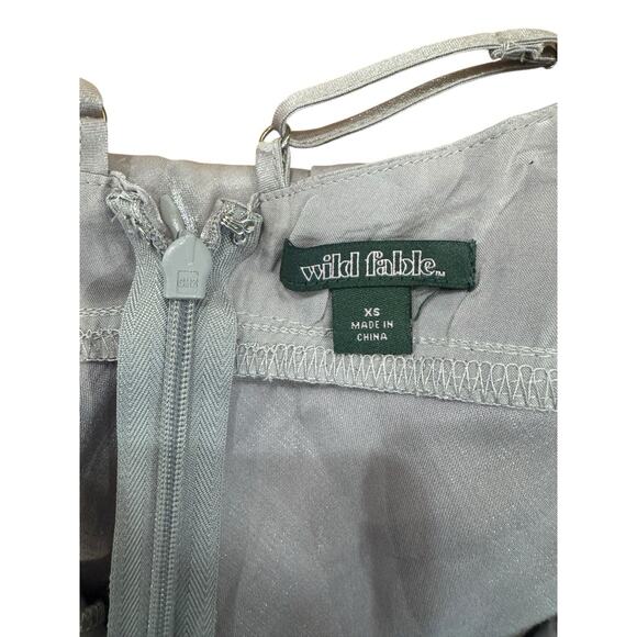 Wild Fable Y2K 90s Prom Iridescent Silver Maxi Slip Dress Staple Layering Fun XS - Picture 9 of 9